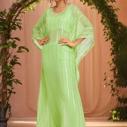 Samyukta Singhania Embroidered Top With Trousers & Kaftan Co-Ords image 3