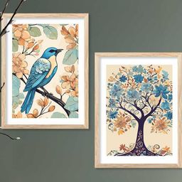 WALLLANE Brown 2 Piece Wood Abstract Wall Paintings-image-61