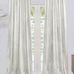 HOMEMONDE White 2 Pieces Velvet Black Out Window Curtains-25