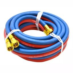 Messer Oxygen and Acetylene Twin Line Crimped Gas Hose, Inner Dia 8 mm, 80132734 (Roll of 50 m)-0