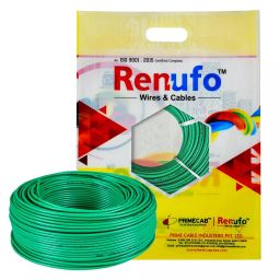 Renufo 0.75 Sq mm 1 Core Flame Retardant (FR) House Cable Green 100 m-image-16