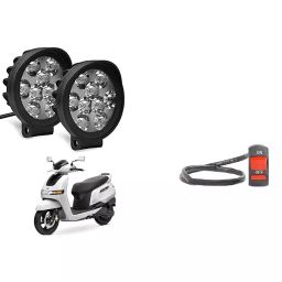 Cartronics 9 Round Cap LED Fog Light With On/Off Switch for TVS i Qube Electric(Set of 2 Pcs)-6