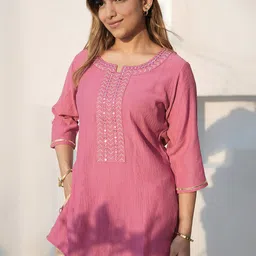 Libas Geometric Embroidered Kurti-50