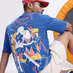 Kook N Keech Disney Mickey Mouse Printed Pure Cotton Oversized T-shirt-image-91