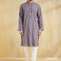 Fabindia Striped Pure Cotton Mandarin Collar Straight Kurta-picture-21