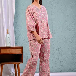 Raas the creation Printed Pure Cotton Top & Trousers-image-2