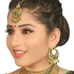 VATSALYA creation Gold-Plated Stone-Studded Jewellery Set-image-31