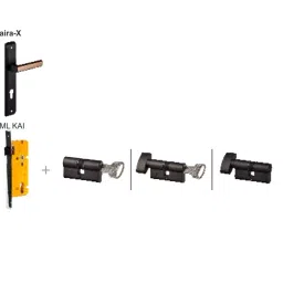 Dorset ML Series -Kaira-X ML KAI 254 mm(10 Inch) GMWD Finish Combo Lock Sets With Coin and Knob Cylinder (70 mm) image 1