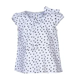 IDK Girls White Printed Layered Top-image-73