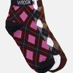 WROGN Men Pack of 3 Patterned Above Ankle Length Socks-4