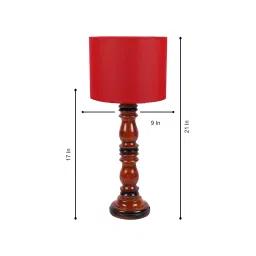 Tucasa NTU-162 B-22 Table Lamp with Wood Base (Red) image 2