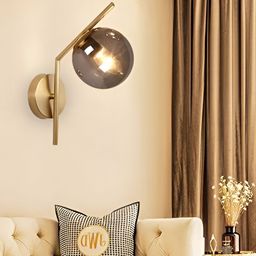 KINIS Gold-Toned & Grey Metal Spherical Shaped Wall Lamp-38