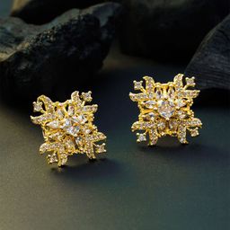 Anouk Gold-Plated Artificial Stones Studded Floral Studs-picture-45