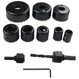 Generic 11 Pcs Holesaw Drill Bit Set High Carbon Steel Black Oxide-39