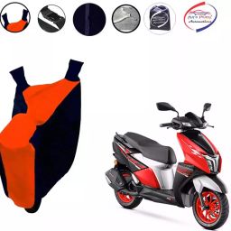 Auto Pearl Waterproof Two Wheeler Cover For TVS NTORQ (Orange & Blue)-picture-28