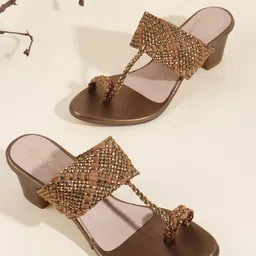 Picktoes Embellished Block Sandals-picture-6