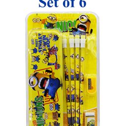 Asera Minions Themed Stationery Gift Pack Set of 6- Yellow-28
