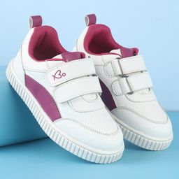 Babyoye Velcro Closure Casual Shoes - White & Pink-image-56