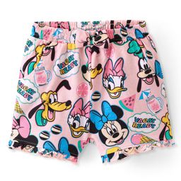 Babyhug Disney Cotton Looper Knit Mid Thigh Shorts Minnie Mouse Family Print - Pink-picture-22