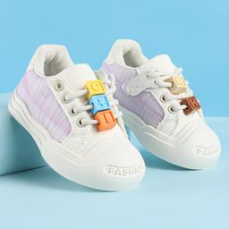 Babyoye Lace Up Casual Shoes With Applique - Lavender-image-104