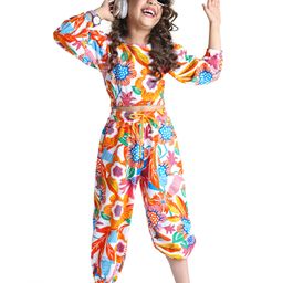 Ollington St. Cotton Knit Full Sleeves Sweatshirt & Joggers Co-Ord Set With Floral Print - Multicolor-picture-16