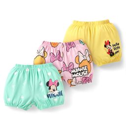 Babyhug Single Jersey Knit Bloomers With Minnie Mouse Family Graphics Pack Of 3 - Yellow Pink & Light Green-image-14