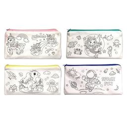 New Pinch DIY Coloring Pouch Combo for Kids | Multi Themed Zipper Pouch with Color Pen | Creative Art & School Supplies Pencil Case Ideal for Birthday Return Gifts for Kids-11