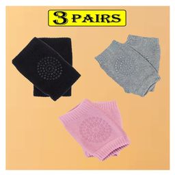 Joy Buzz Anti Slip Stretchable Knee Cap Elbow Safety Protector Set Of 3 - Pink, Black & Grey-picture-34