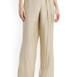 BCBG Self Design Mid-Rise Relaxed Fit Trousers-image-26