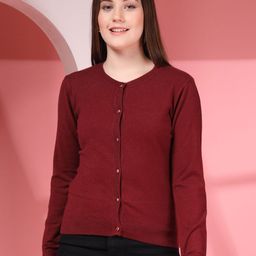 Thirty Threads Juelle Women Round Neck Woollen Cardigan-image-33