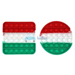 FunBlast Circle & Square Shaped Pop Bubble Stress Relieving Silicone Pop It Fidget Toy Pack Of 2 - Multicolor image 2
