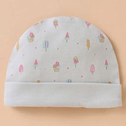 Simply Interlock Knit Cap Mitten & Booties Set with Ice Cream Print Pink - Diameter 15.5 cm image 3