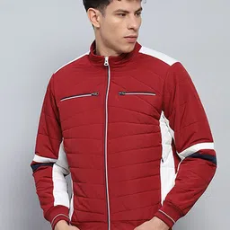 Monte Carlo Men Mock Collar Colourblocked Casual Padded Jacket-picture-2