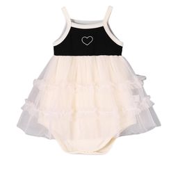 Hopscotch Beige Tutu Love Mesh Onesie Dress-picture-3