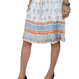 Exotic India Floral Printed Flared Midi Skirt-image-85