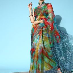KIMISHA Floral Organza Saree-image-18