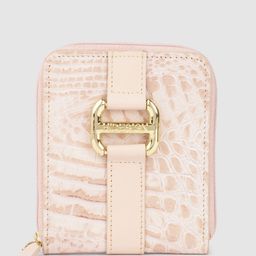 Hidesign Women Croc Textured Buckle Detail Leather Zip Around Wallet-image-67
