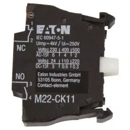EATON MOELLER CONTACT BLOCK, SPST-NO/NC, SPRING CLAMP, M22-CK11.-15