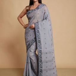 WoodenTant Woven Design Zari Pure Cotton Taant Saree-image-39