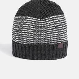 WROGN Unisex Grey & White Striped Beanie-16