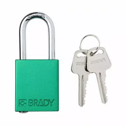 BRADY Aluminum 61/250 inch Padlock, 793EF2 (Green)-36
