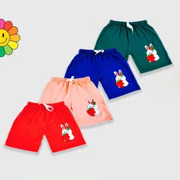 MINIMAMA Kid Pack Of 4 Printed Outdoor Shorts-15