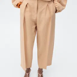 MANGO Women Pleated Straight Fit Trousers-image-91