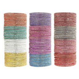 ZULKA Set Of 144 Cubic Zirconia-Studded Glass Bangles-image-56