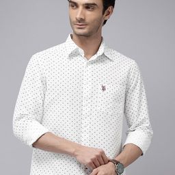 U.S. Polo Assn. Tailored Fit Micro Ditsy Printed Pure Cotton Casual Shirt-picture-18