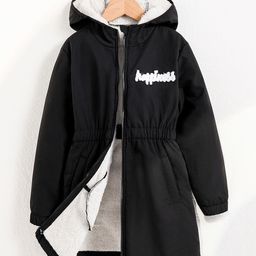 INCLUD Girls Typography Longline Quilted Jacket-image-70