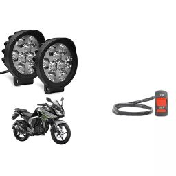 Cartronics 9 Round Cap LED Fog Light With On/Off Switch for Yamaha Fazer FI (Set of 2 Pcs)-13