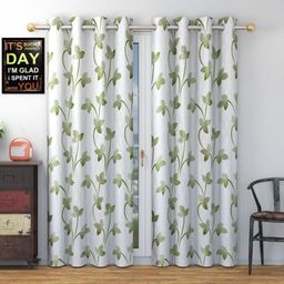 Galaxy Home Decor Green Set of 2 Floral Long Door Curtain-image-83