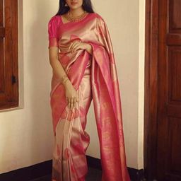 VILLE FASHION Ethnic Motifs Woven Design Zari Banarasi Saree-picture-46