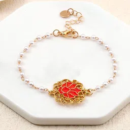 SALTY Set Of 5 Serenity Lotus Charm Bracelet-5